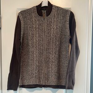 Elegant Brown Women's Zip-Up Sweater